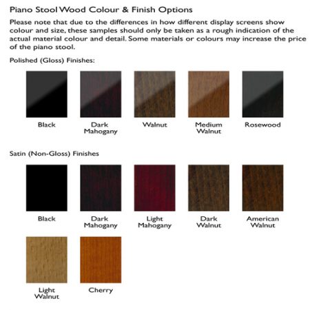 Tozer Piano Bench 5016 Colours