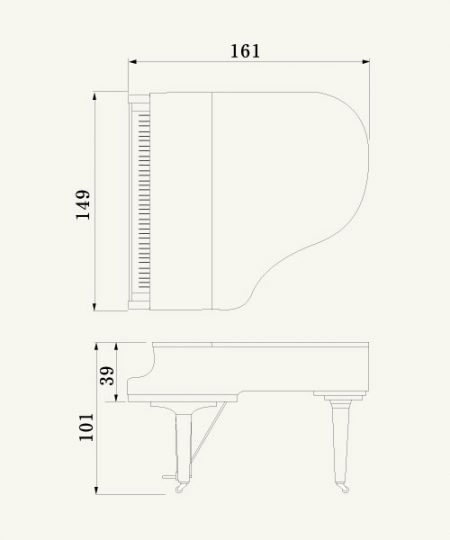Yamaha C3X TA2 Transacoustic Silent Grand Piano Dimensions