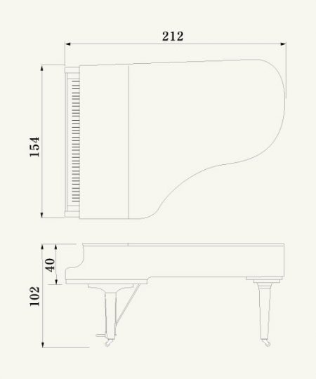 Yamaha C6X SH Silent Grand Piano Dimensions