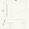 Yamaha C6X Grand Piano Dimensions