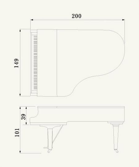 Yamaha C5X Grand Piano Dimensions