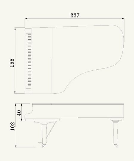 Yamaha C7X SH Silent Grand Piano Dimensions