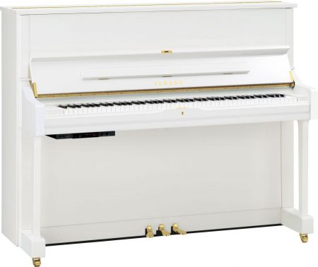 Yamaha U1 SH2 Upright Acoustic Piano in Polished White