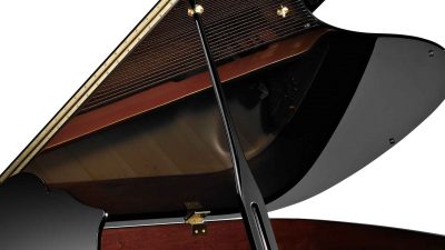 Ritmuller Superior RS 160 baby grand piano lid, propped open