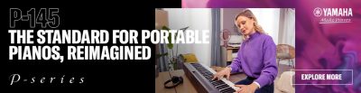 Yamaha P-145, The standard for portable pianos, reimagined.