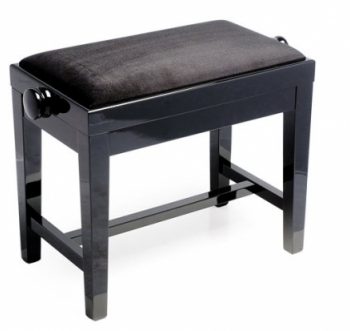 F&N Fixed brace adjustable piano stool - black