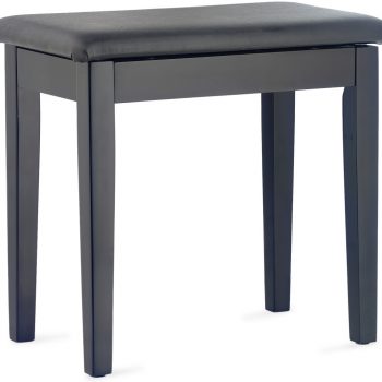 Stagg single piano bench with storage matt black - closed