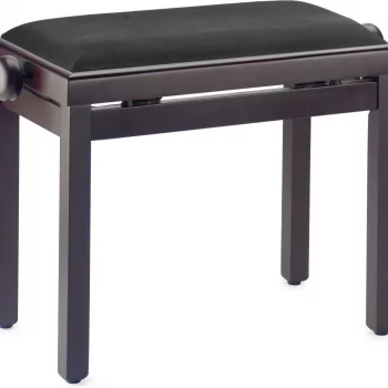 Stagg matt adjustable piano bench, rosewood, black velvet top